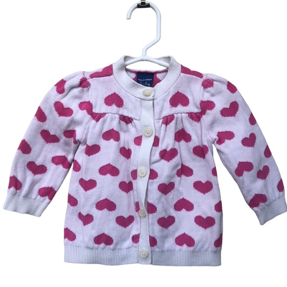 Vintage Look Falls Creek Baby Pink Heart Cardigan size 6-9 months - Picture 7 of 8